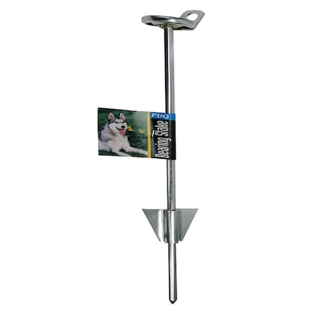 Boss Pet PDQ Silver Tie-Out Stake Metal Dog Tie Out Stake Large Q250700099